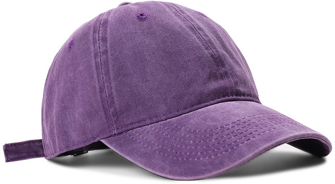모자 여성 정점 캡 소프트 탑 한국 버전 와일드 워싱 솔리드 컬러 야구 모자 캐주얼 남성 일본 카우보이 모자, 퍼플, 1개