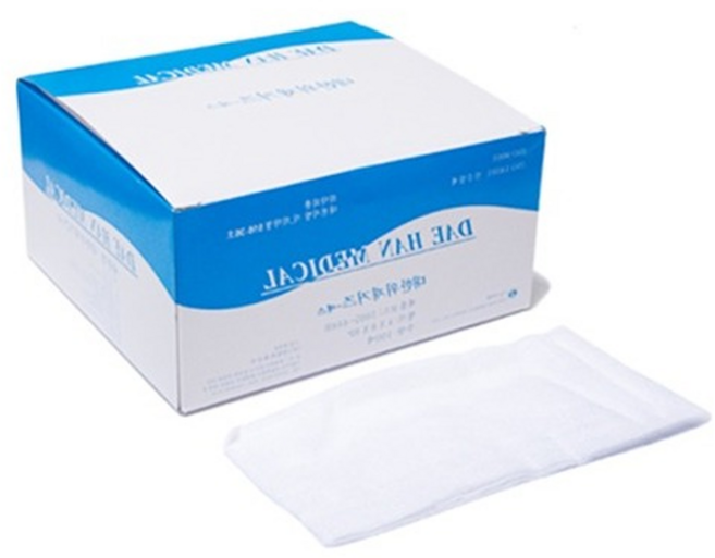 대한위재 접은거즈 x 가아제 드레싱 꺼즈 10cm 20cm 8P 100매 멸균거즈 외과거즈, 1개