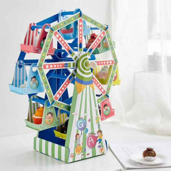 알리미스토리 풍차 관람차 머핀 케이크 페이퍼 디저트 트레이, 1개, 풍차디저트트레이