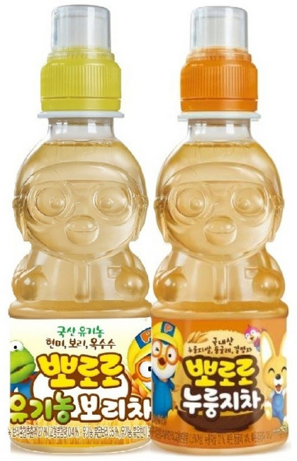 팔도 뽀로로 유기농 아기보리차220ml + 누룽지차220ml 세트, 9세트, 440ml