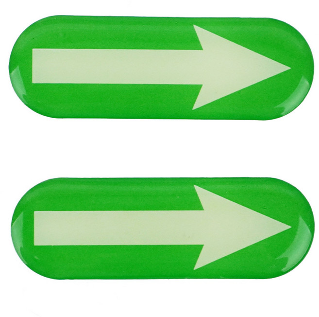 고휘도 야광 화살표 스티커 2P 세트 비상구 안전 계단 유도 표지판 포인트스티커