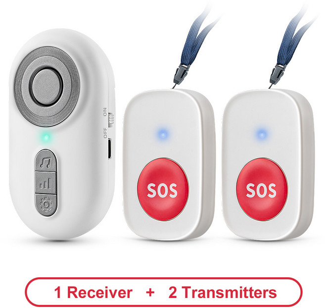 무선 노인 SOS 비상 통화 버튼(진동 포함) 간호용 휴대용 경보 원격 알림 도움말, 01 Q26-grey.21, 1개