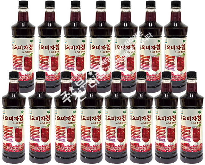 (수담스토어) 까페 오미자청 원액 베이스 진한 에이드재료 970ml 15개, 1개