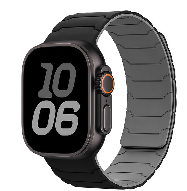 애플워치 호환 스트랩 마그네틱 스포츠 11 10 9 8 7 6 5 4 3 2 SE2/3 Ultra, 블랙/회색, 1개