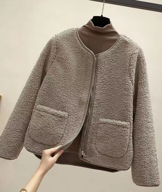 여성 고급 두툼한 양털 뽀글이 자켓 빅사이즈 데일리