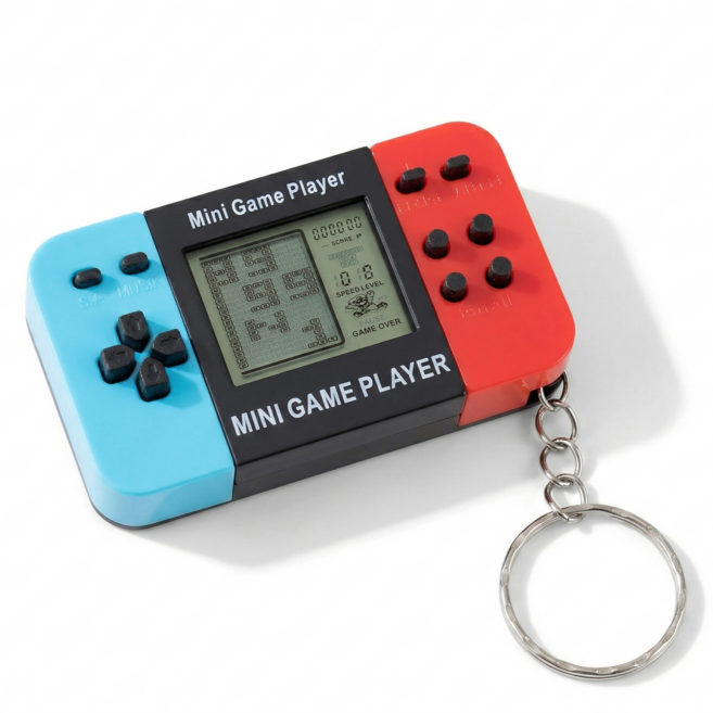 휴대용 미니 게임기 키링 가방고리 펜던트 26가지 모드 장난감, 레트로 게임기 1개
