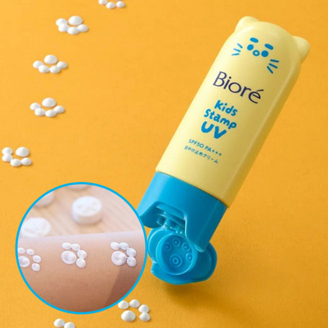 비오레 키즈 스탬프 UV 선크림 고양이 발바닥 모양, 1개, 70g
