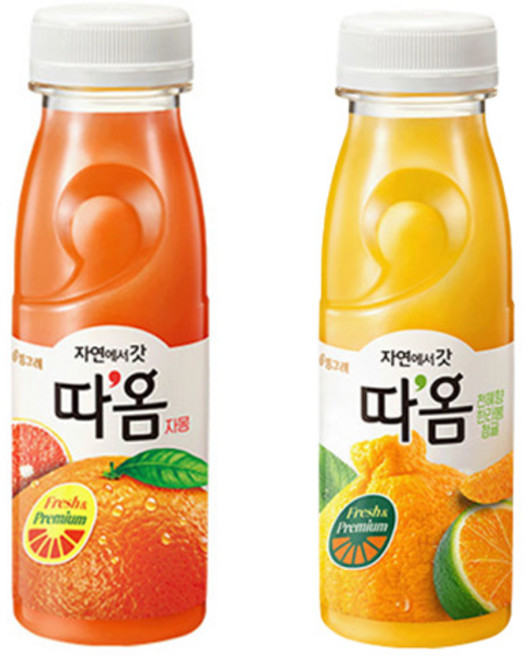 빙그레 따옴주스 235ml 2가지맛 자몽맛5개+천혜향맛5개/냉장무배, 10개