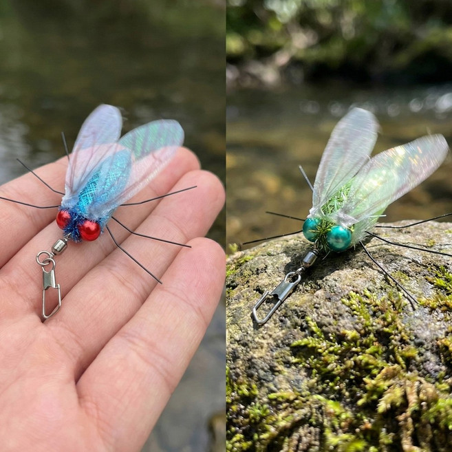 리얼 플라이 고양이 장난감 리필 3개입, 3개, 블랙+그린+블루