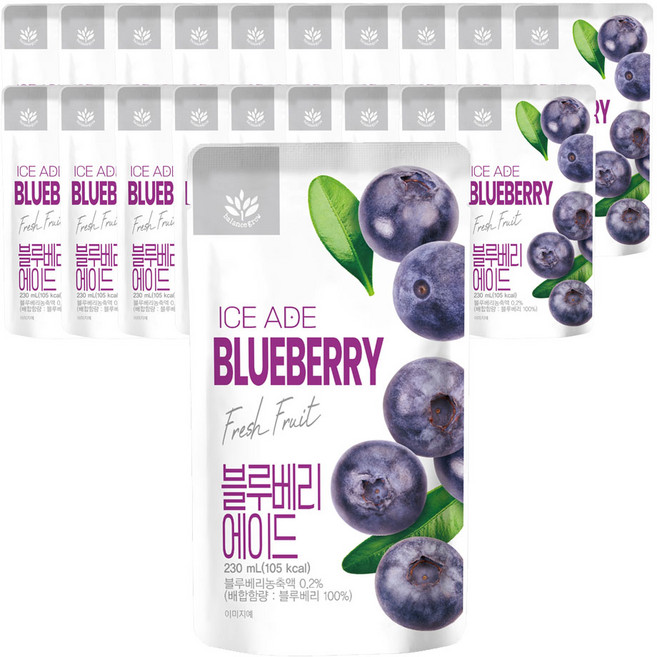 밸런스그로우 블루베리 아이스 에이드 파우치 음료, 230ml, 20개