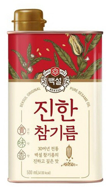 진한참기름(캔)500ml/백설-2개, 2개, 500ml