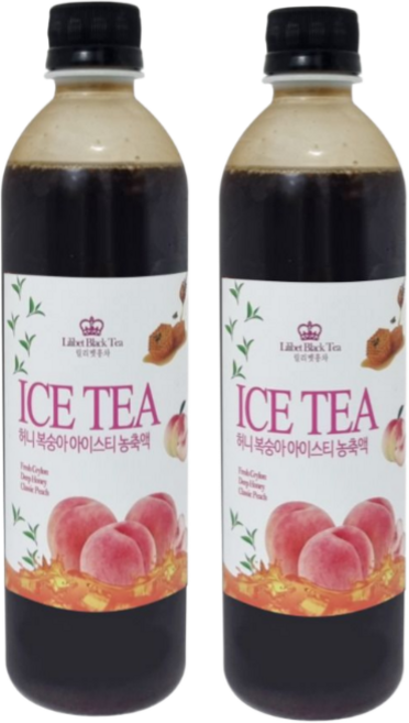 릴리벳 복숭아 아이스티 베이스 600g 2병, 2개