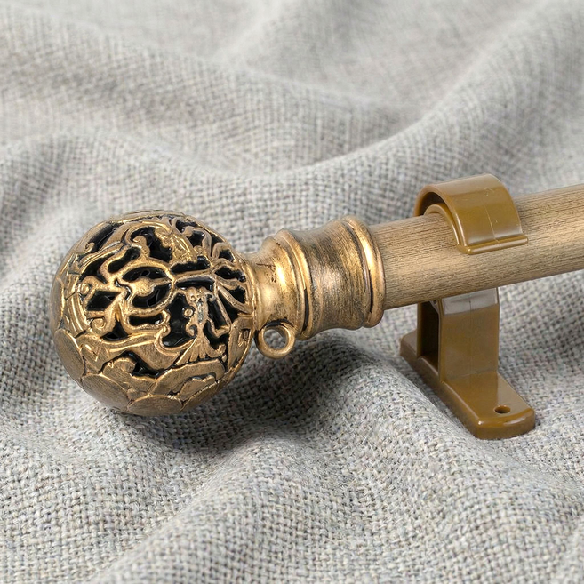 모던뷰 25mm 지구 커튼봉 거실 창문 길이조절 커텐봉 세트, 골드