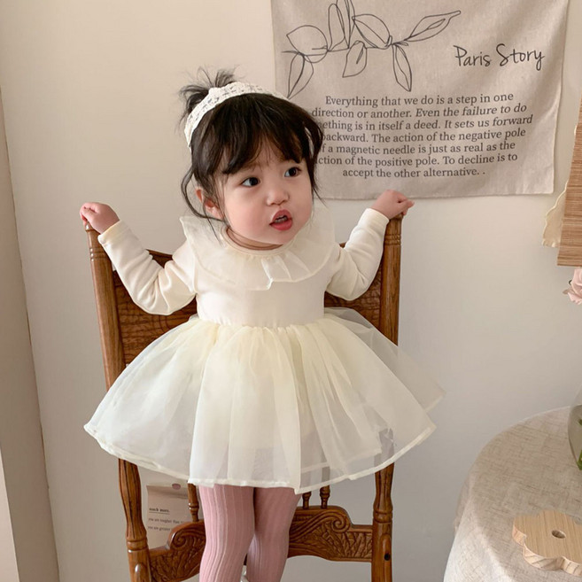 아기 신생아 봄 원피스 긴팔 바디슈트 외출복 여아 샤 치마 하객룩 드레스 돌 기념일 촬영룩