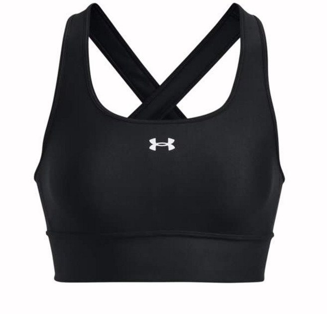 언더아머 UNDERARMOUR 1377916-001 블랙 여성 편안한 탑 브라 UA 크로스백 롱라인 스포츠
