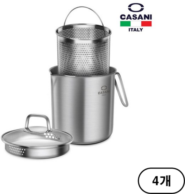 까사니 쿠치나 멀티팟 올스텐 인덕션 냄비 3.3L, 16.5cm, 4개