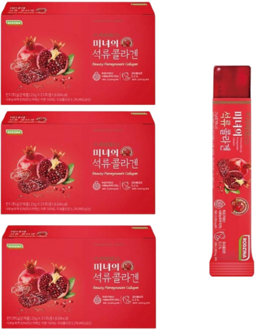 프리미엄 미녀의 석류 콜라겐, 21회분, 525g, 3개
