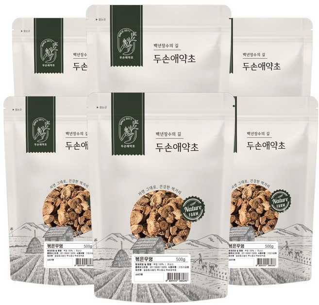 두손애약초 국산 볶은 우엉 우엉차 우방근차 500g, 6개