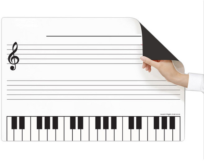 마그피아 고무자석 화이트 오선지보드 600x400 음악 악보 탈부착 자석시트