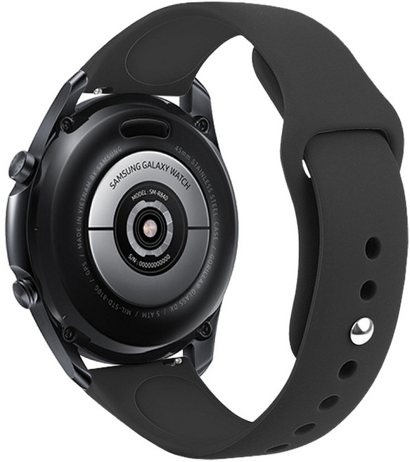 더조은셀러 갤럭시워치3 호환 시계줄 밴드 스트랩 실리콘 45 41 mm 토글, 1개, 갤럭시워치3 45mm (R845 R840) - 블랙