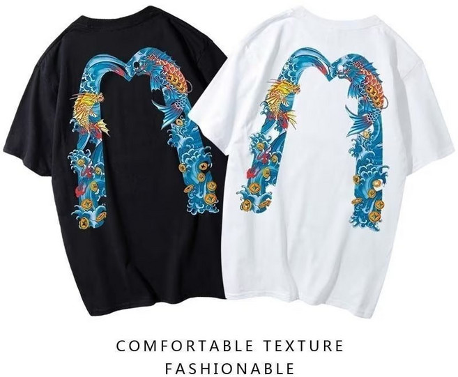 반팔 티 셔츠 자수티셔츠 남반팔 여름 에스닉 기린 루즈핏 순면 캐주얼 티셔츠