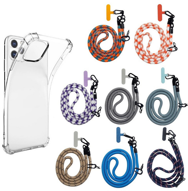 갤럭시 A9프로 케이스 G887 투명 (방탄 젤리) 슬림롭 태그 (시즌2) (목걸이 줄) 보조고리 360도 전방향 회전 링 (튼튼하고 두꺼운) 넥스트랩 목줄