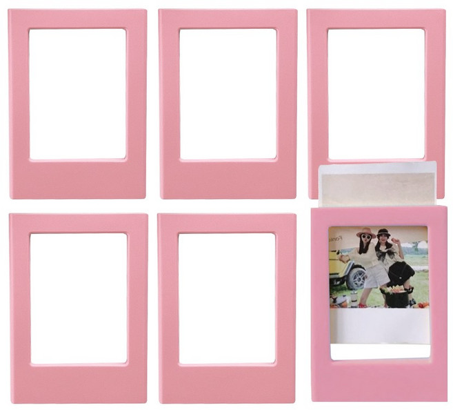이지유 폴라로이드 자석 액자 세트 마그네틱 포토 카드 미니 앨범, 1개, 핑크