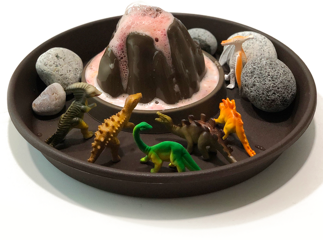 워크지 증정 풀패키지 화산실험키트 실험재료 포함 화산폭발놀이 유아 어린이 과학놀이 엄마표놀이 집콕놀이 공룡 스몰월드, 1개