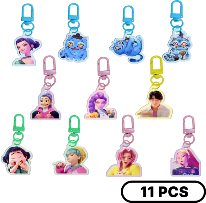 케이팝 데몬 헌터스 아크릴키링 11종 세트, 1세트, 혼합색상