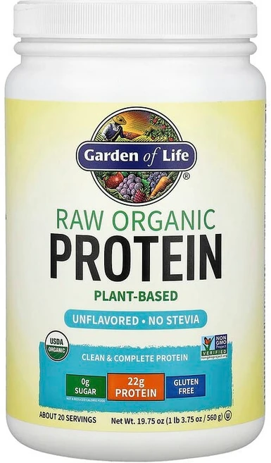 Garden of Life 무가공 유기농 단백질 무맛 560g(1lb 3.75oz) GOL-11415, 560g, 1개 - 쿠팡