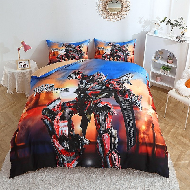 스파이더맨 이불 커버 세트 순면 트랜스포머, C