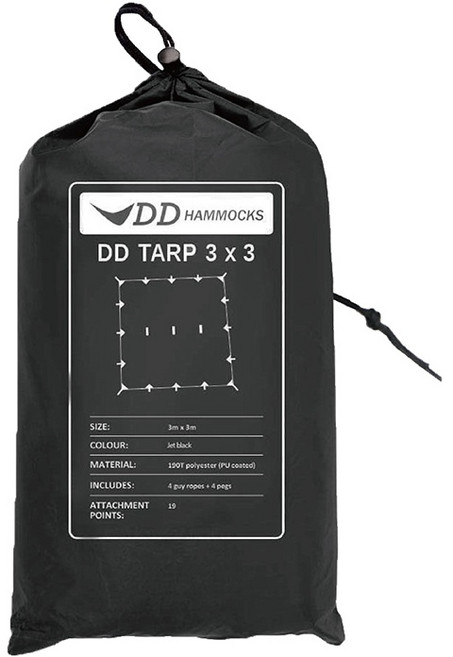 DD Hammocks DD TARP 3x3 墨黑 防水露營天幕