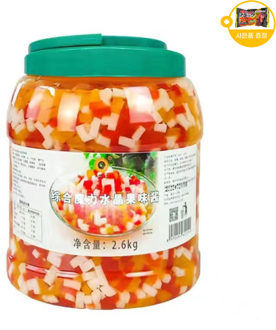 팝핑보바 삼색 직사각 펄프 과일젤리 사은품 추가증정, 1개, 2.5kg
