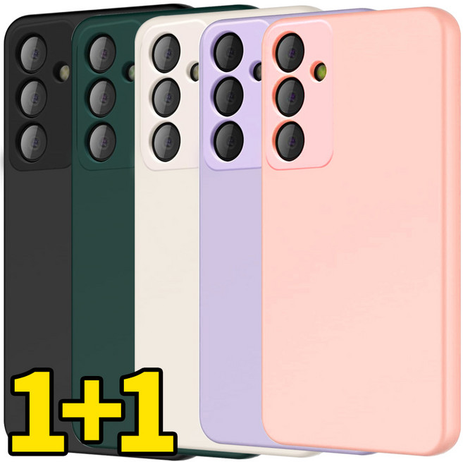 NEXTMOBILE 갤럭시 A15 버디3 카메라 보호 풀커버 사각 컬러 젤리 휴대폰 케이스 2개