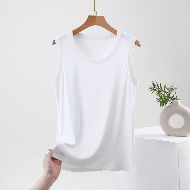 여성 빅사이즈 골지 나시티 베이직 라운드 민소매 티셔츠 2XL~4XL 4color ZE-2586