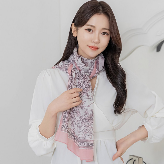 2위 - 프롬코 국내생산 여성 플라워 롱 스카프 선물 추천 FRCS6