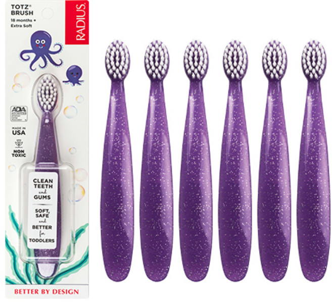 래디어스 토츠 유아 칫솔, 퍼플, 1개입, 6개