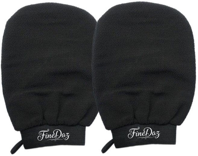 파인다즈 저자극 프리미엄 때밀이 장갑, 다크블랙, 1세트, 2개입