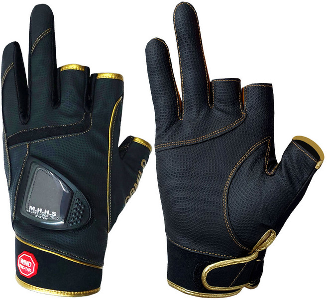 GBmild GB-F1000 익스트림 글러브 자석장착 낚시장갑 3컷장갑 GB낚시장갑, 블랙