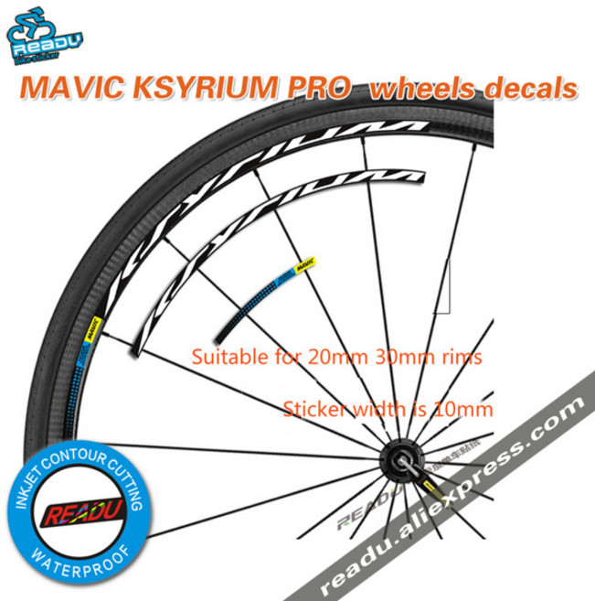 READU PRO 도로 자전거 바퀴 스틱 데칼 자전거 바퀴 림 스티커 폭은 10mm입니다. 2 바퀴한 20-30 림 스티커, [06] green, 1개