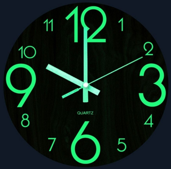 밤에도 잘보이는 숫자큰 야광 조용한 무소음 벽시계 축광 야광벽걸이시계, 상세페이지 참조