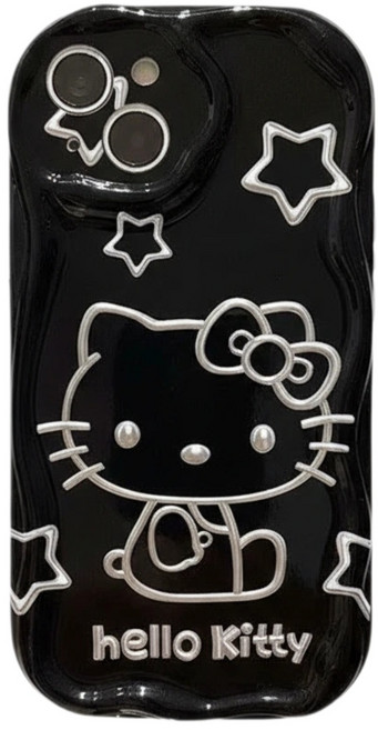 갤럭시 물결 웨이브 키즈폰 춘식이폰2 고양이 블랙 케이스 D323