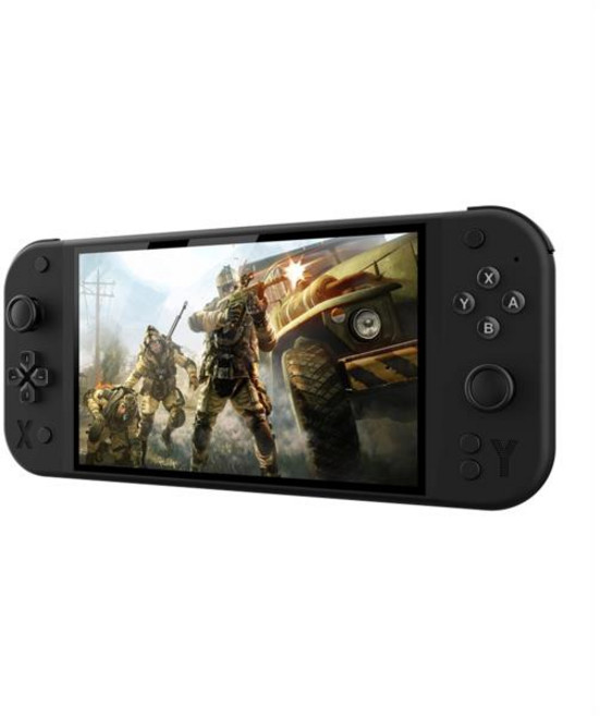 G90 휴대용 핸드 헬드 게임 콘솔 아케이드 7 인치 화면 30 시뮬레이터 이상 PSP/PS/N64/GBC 용 레트로 게임 컨트롤러, 검은색