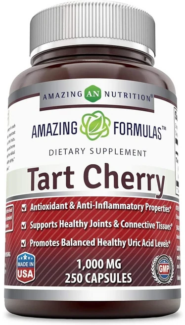 어메이징뉴트리션 타트체리 Tart Cherry 1000mg 250캡슐 1통, 250정, 1개 - 쿠팡