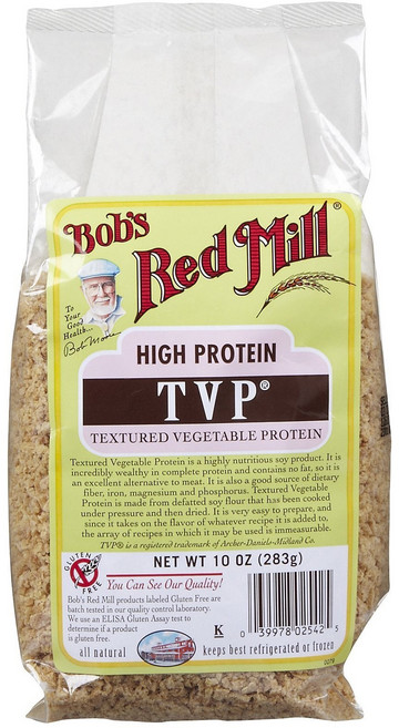 Bob's Red Mill TVP (Textured Vegetable Protein) 1 Bob's Red Mill TVP(질감 있는 식물성 단백질) 10온스(4팩)(대량 멀티, 283g, 4개