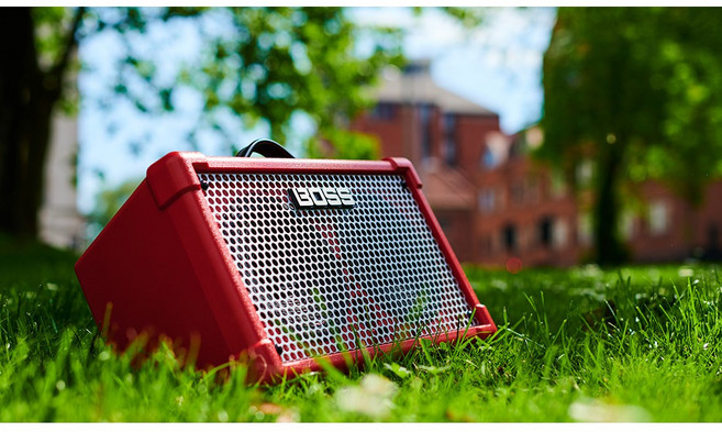 보스 큐브스트리트2 버스킹 앰프 기타 마이크 건반, 레드, 색상:레드