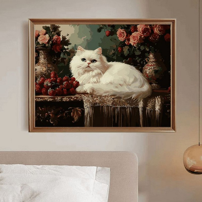 아트 DIY 유화그리기 위메이크페인팅 명화그리기, 리넨, JL008 번영 고양이 59색