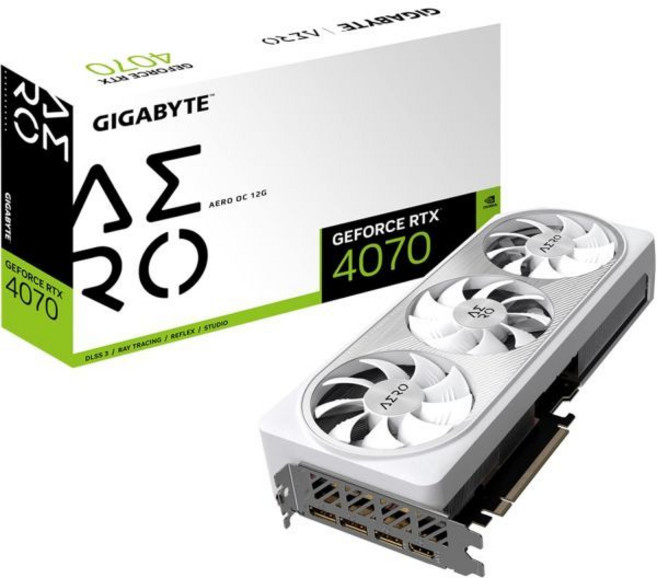 기가바이트 지포스 RTX 4070 AERO OC V2 12G 그래픽 카드 3배 윈드포스 팬 12GB 192비트 GDDR6X GVN4070AERO OCV212GD 비디오, GeForce RTX 4070 AERO OC 12G, 1개