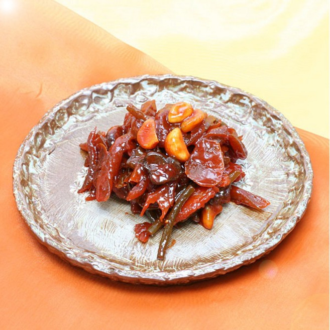 D27005 장담아 모듬장아찌 500g 아이스팩포장 무 오이 마늘 마늘쫑 참외 감 등을 잘게 잘라 고추장에 숙성시킨 장아찌, 1개, 젓갈