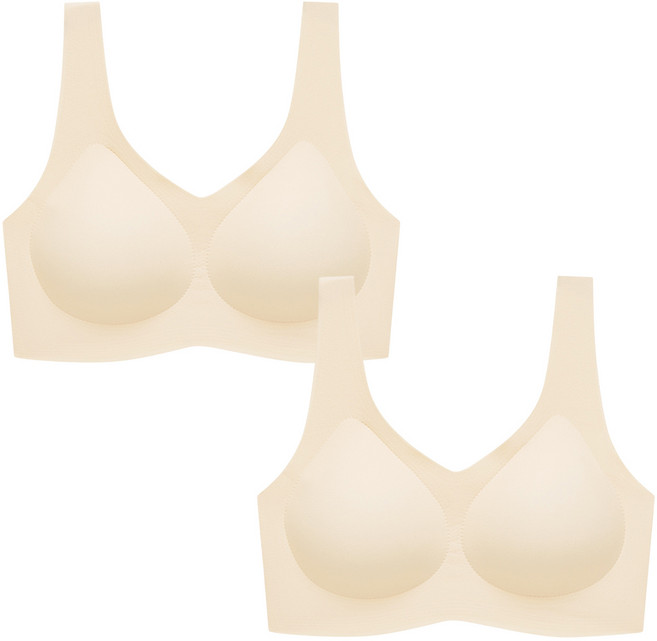 [데이지] 온핏 일체형 무봉제 심리스 노와이어 브라탑 2p